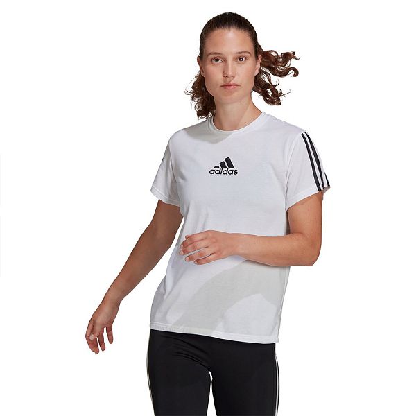 White Women's Adidas TC Short Sleeve T Shirts | 7564928-XZ