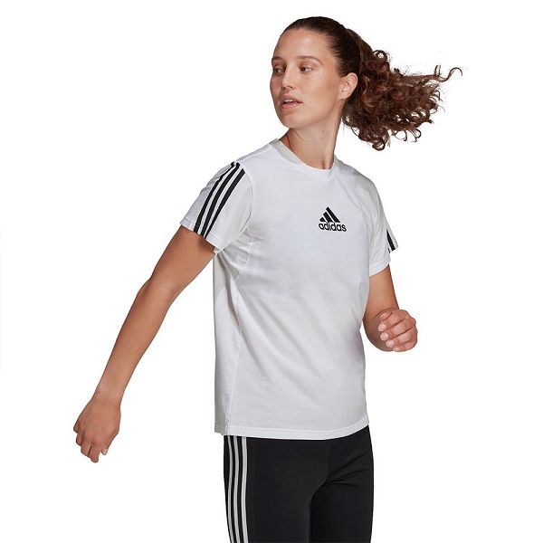 White Women's Adidas TC Short Sleeve T Shirts | 7564928-XZ