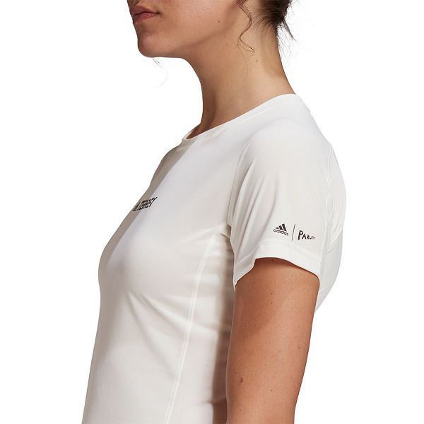 White Women's Adidas Terrex Parley Agravic Trail All-Around Short Sleeve T Shirts | 2506498-BX