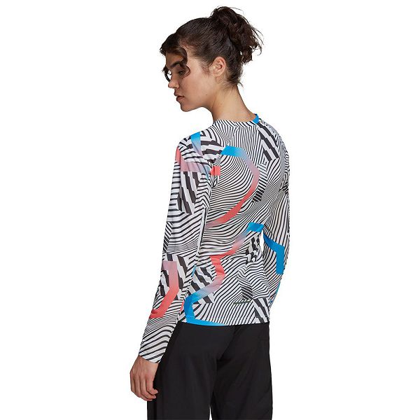 White Women's Adidas Trail Gfx Long Sleeve T Shirts | 6301749-BI