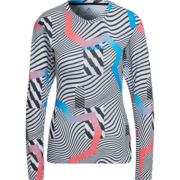 White Women's Adidas Trail Gfx Long Sleeve T Shirts | 6301749-BI