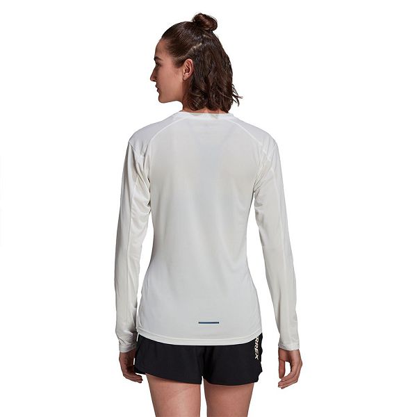 White Women's Adidas Trail Long Sleeve T Shirts | 6540732-FM