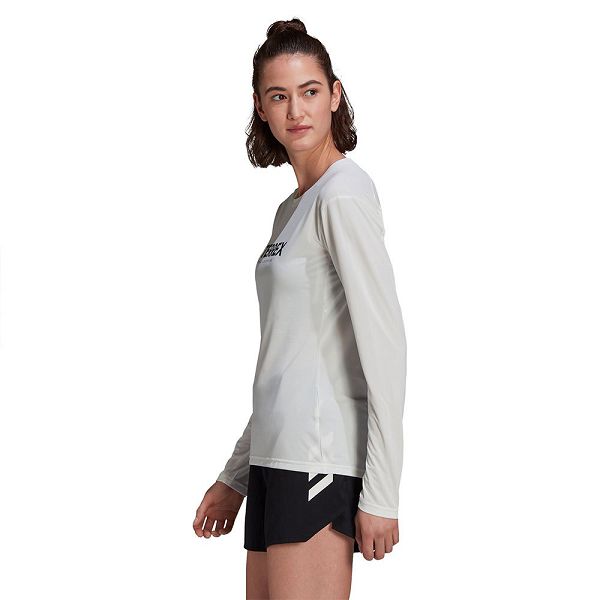 White Women's Adidas Trail Long Sleeve T Shirts | 6540732-FM