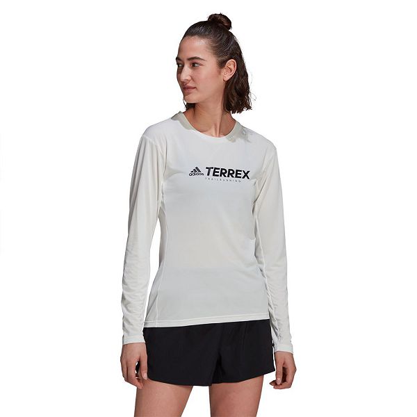 White Women's Adidas Trail Long Sleeve T Shirts | 6540732-FM