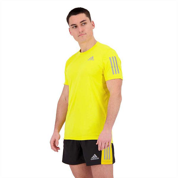 Yellow Men's Adidas Own The Run Short Sleeve T Shirts | 4901375-EU