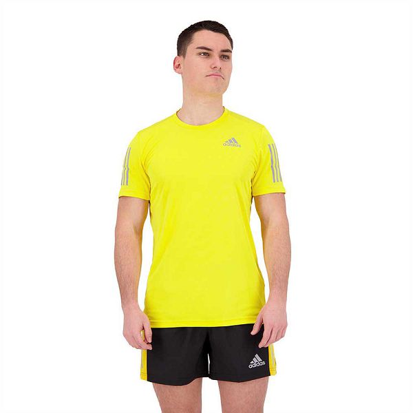 Yellow Men\'s Adidas Own The Run Short Sleeve T Shirts | 4901375-EU