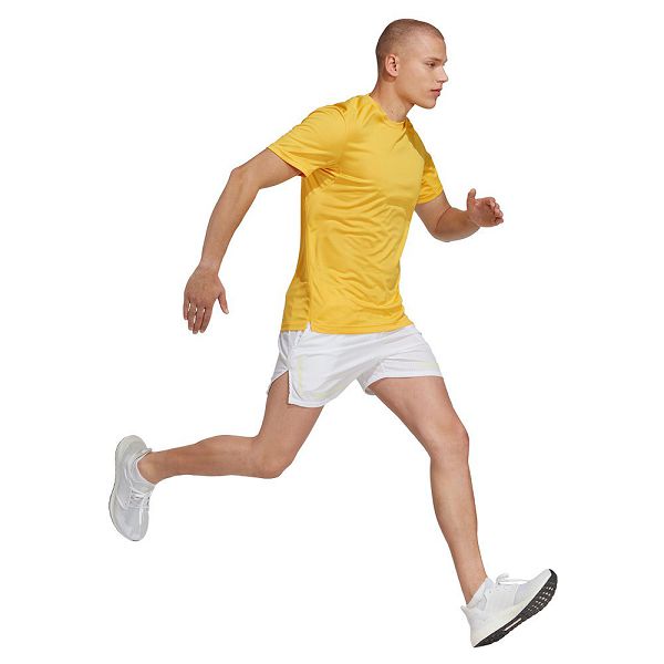 Yellow Men's Adidas Run It Short Sleeve T Shirts | 2987016-CW