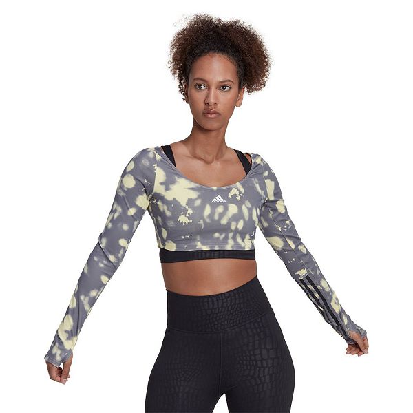 Yellow Women\'s Adidas Hyperglam Cut 3 Stripes Top Sports Bra | 8157430-BP