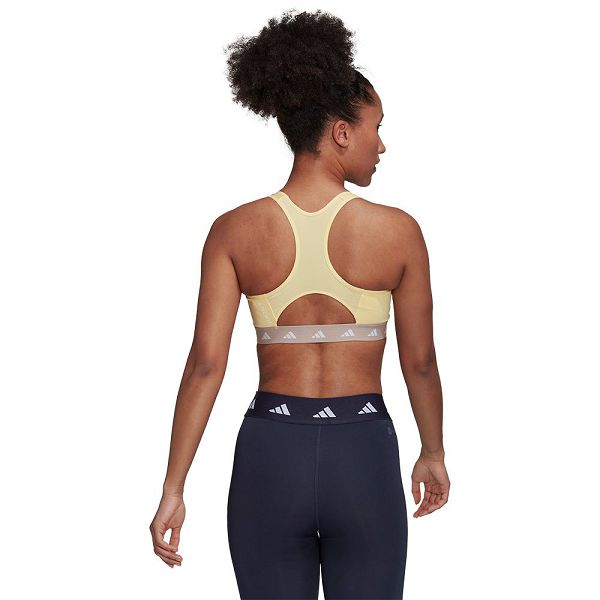 Yellow Women's Adidas Power Medium-Support Techfit Sports Bra | 0378219-JP