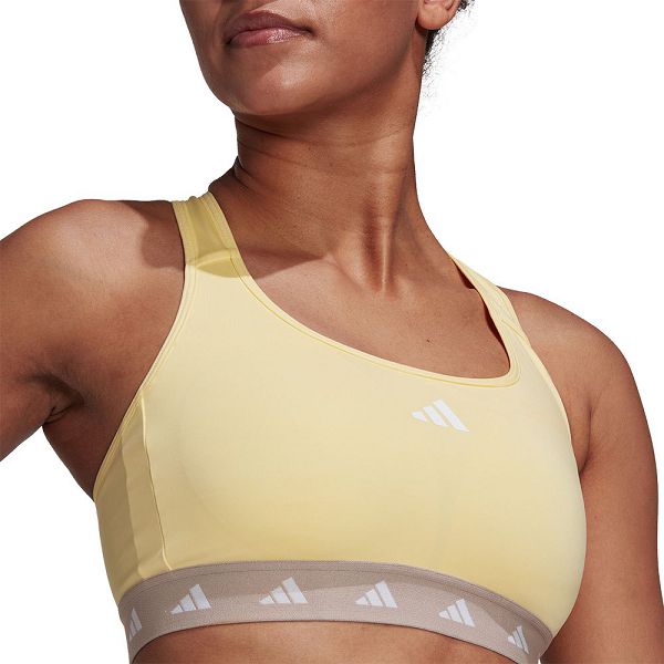 Yellow Women's Adidas Power Medium-Support Techfit Sports Bra | 0378219-JP